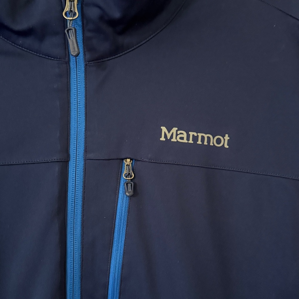 Marmot Dark Blue Jacket with Bright Blue Accents - Picture 3 of 7